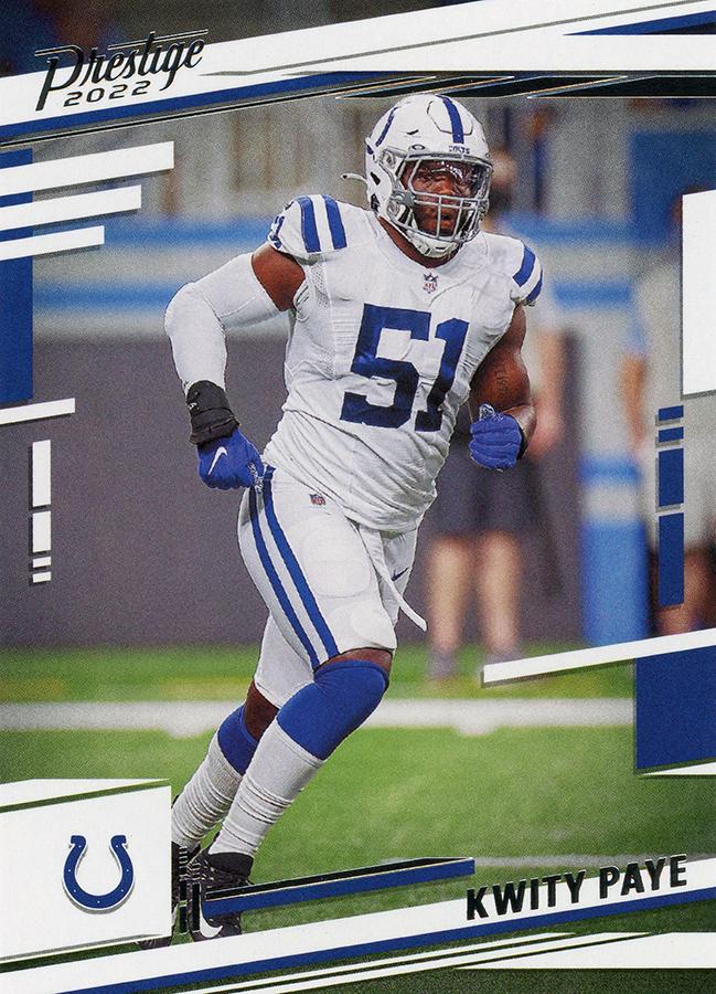2022 Panini Prestige Base Kwity Paye #130 Indianapolis Colts