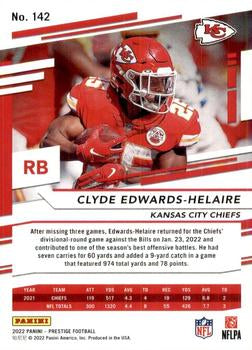 2022 Panini Prestige Base Clyde Edwards-Helaire #142 Kansas City Chiefs