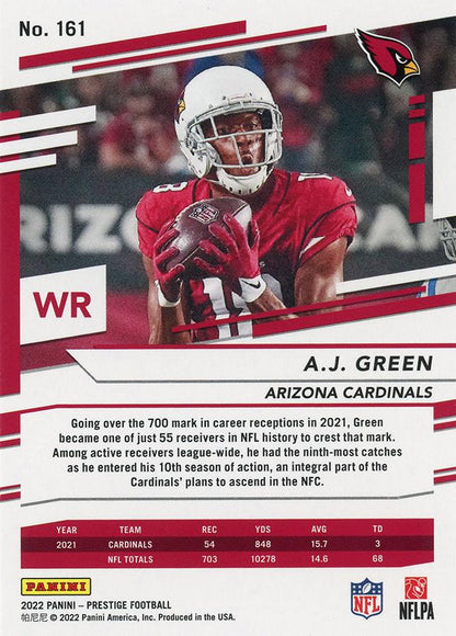2022 Panini Prestige Base A.J. Green #161 Arizona Cardinals