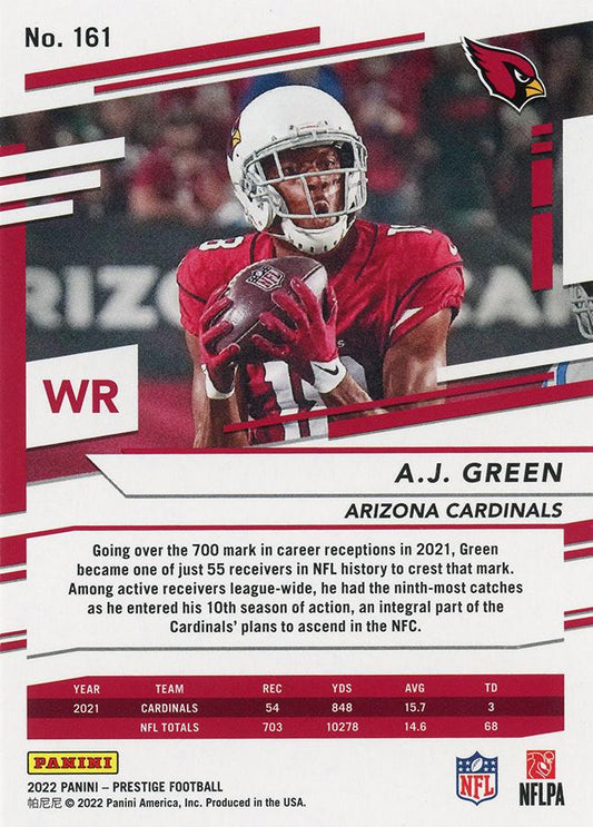 2022 Panini Prestige Base A.J. Green #161 Arizona Cardinals