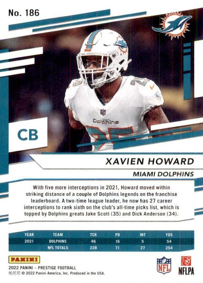 2022 Panini Prestige Base Xavien Howard #186 Miami Dolphins