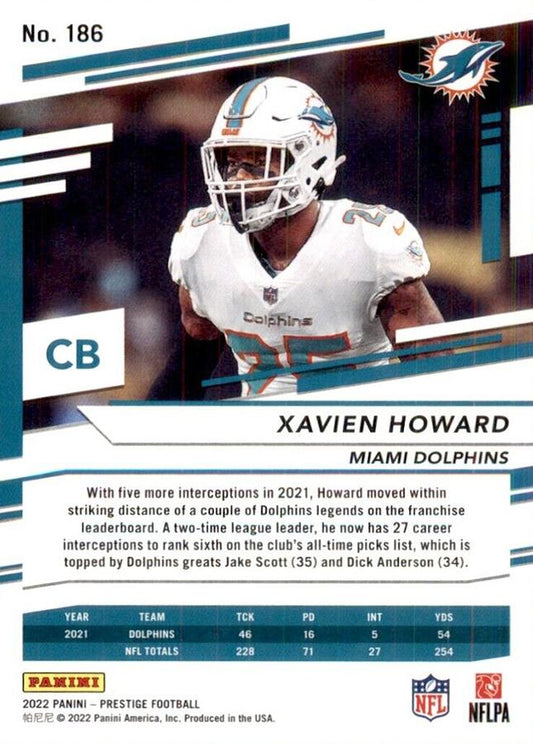 2022 Panini Prestige Base Xavien Howard #186 Miami Dolphins