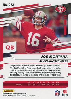 2022 Panini Prestige Base Joe Montana #272 San Francisco 49ers
