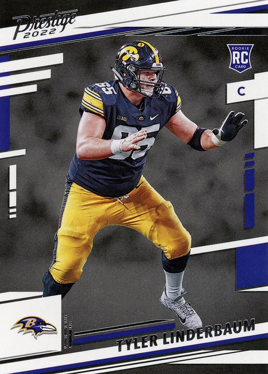 2022 Panini Prestige Rookies Tyler Linderbaum RC #366 Baltimore Ravens