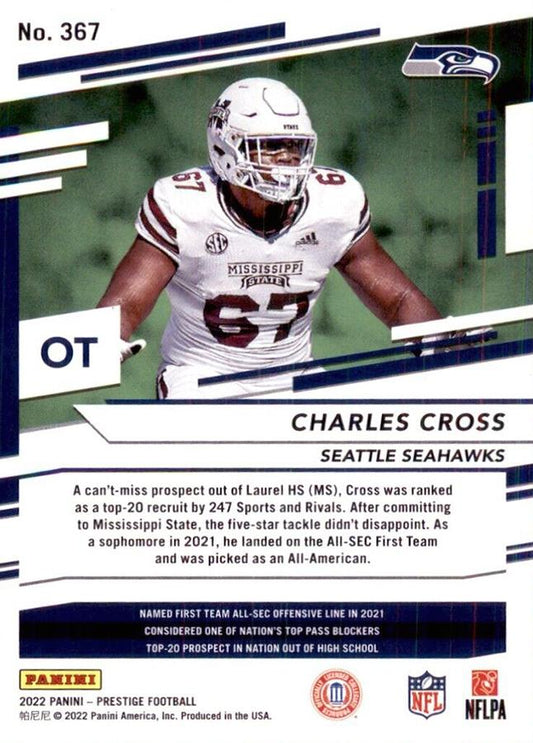 2022 Panini Prestige Rookies Charles Cross RC #367 Seattle Seahawks