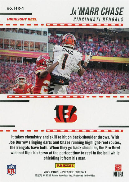 2022 Panini Prestige Highlight Reel Ja'Marr Chase HR-1 Cincinnati Bengals