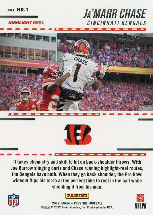 2022 Panini Prestige Highlight Reel Ja'Marr Chase HR-1 Cincinnati Bengals