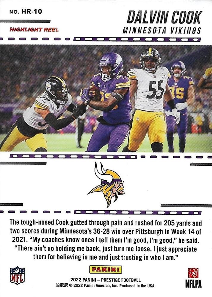 2022 Panini Prestige Highlight Reel Xtra Points Red Dalvin Cook 33/449  HR-10 Minnesota Vikings