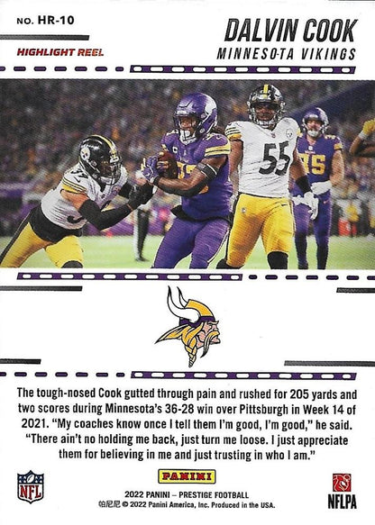 2022 Panini Prestige Highlight Reel Xtra Points Red Dalvin Cook 33/449  HR-10 Minnesota Vikings