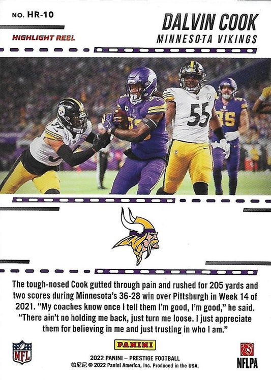 2022 Panini Prestige Highlight Reel Xtra Points Red Dalvin Cook 33/449  HR-10 Minnesota Vikings
