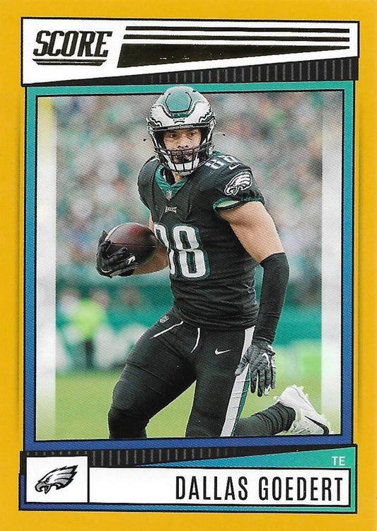 2022 Panini Score Base Gold Dallas Goedert #243 Philadelphia Eagles