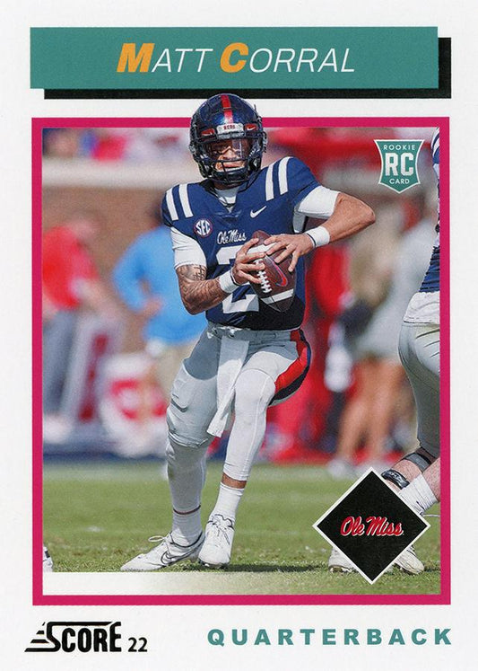 2022 Panini Score 1992 Throwback Rookie Matt Corral TB2 Ole Miss Rebels