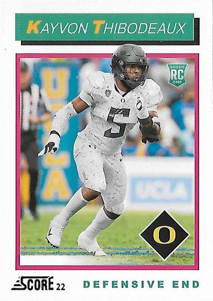 2022 Panini Score 1992 Throwback Rookie Kayvon Thibodeaux TB7 Oregon Ducks