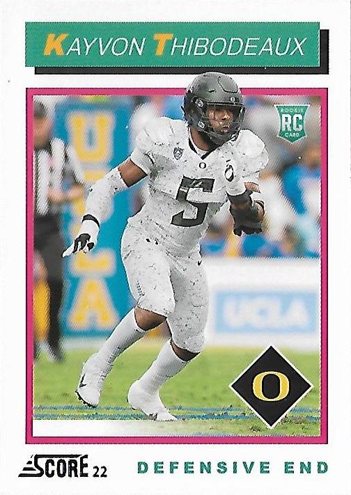 2022 Panini Score 1992 Throwback Rookie Kayvon Thibodeaux TB7 Oregon Ducks
