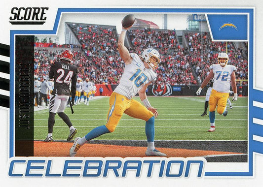 2022 Panini Score Celebration Justin Herbert C-JH Los Angeles Chargers