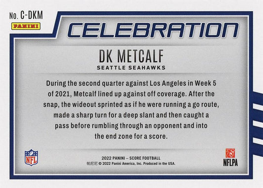 2022 Panini Score Celebration DK Metcalf C-DKM Seattle Seahawks
