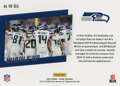2022 Panini Score Huddle Up Seattle Seahawks HU-SEA Seattle Seahawks