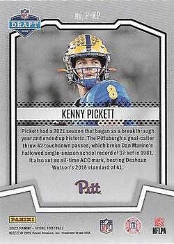 2022 Panini Score Protential Kenny Pickett P-KP Pittsburgh Panthers