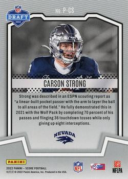 2022 Panini Score Protential Carson Strong P-CS Nevada Wolf Pack