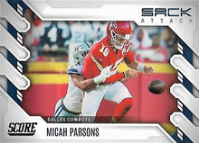 تحميل الصورة إلى عارض المعرض، 2022 Panini Score Sack Attack Micah Parsons SA-MP Dallas Cowboys

