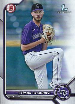 2022 Bowman Draft Carson Palmquist FBC 1st Bowman BD-31 Colorado Rockies