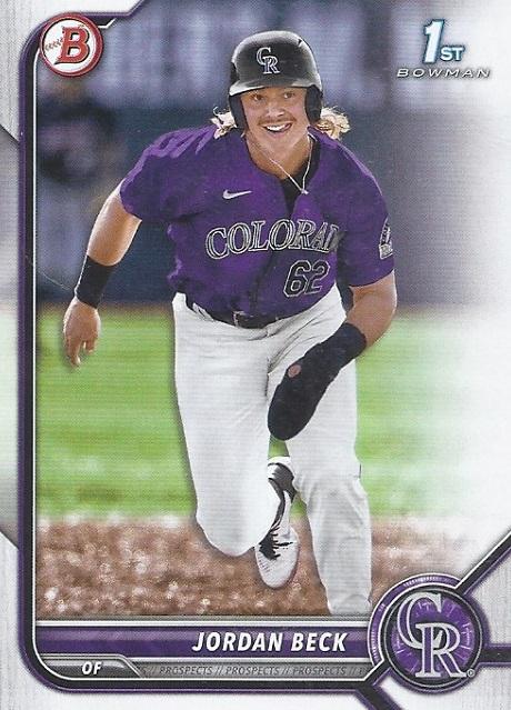 2022 Bowman Draft Jordan Beck FBC 1st Bowman BD-34 Colorado Rockies