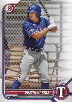 2022 Bowman Draft Dustin Harris BD-41 Texas Rangers