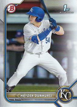 2022 Bowman Draft Hayden Dunhurst FBC 1st Bowman BD-44 Kansas City Royals
