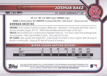 2022 Bowman Draft Joshua Baez BD-76 St. Louis Cardinals
