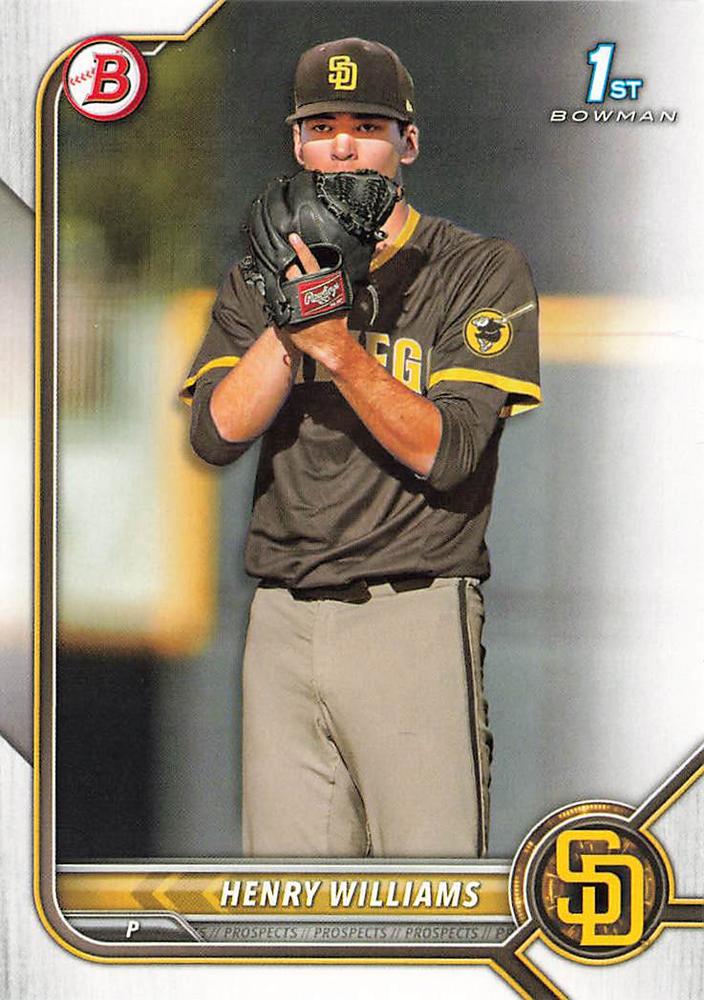2022 Bowman Draft Henry Williams FBC 1st Bowman BD-119 San Diego Padres