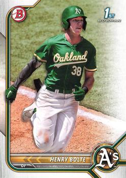 2022 Bowman Draft Henry Bolte FBC 1st Bowman BD-121 Oakland Athletics