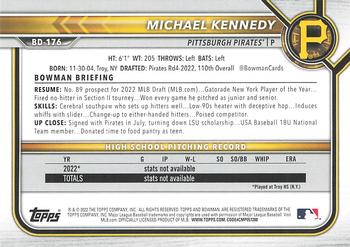 2022 Bowman Draft Michael Kennedy BD-176 Pittsburgh Pirates