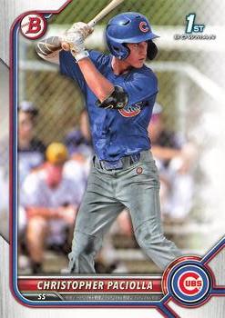 2022 Bowman Draft Christopher Paciolla FBC 1st Bowman BD-185 Chicago Cubs