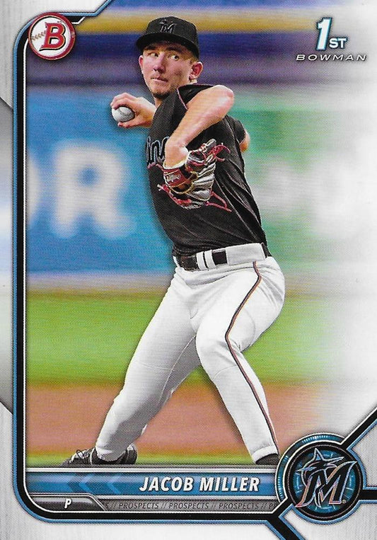 2022 Bowman Draft Jacob Miller FBC 1st Bowman BD-195 Miami Marlins