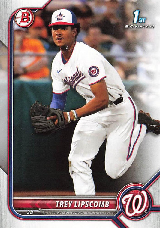 2022 Bowman Draft Trey Lipscomb FBC 1st Bowman BD-197 Washington Nationals