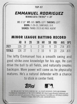 2022 Bowman Platinum Top Prospects Emmanuel Rodriguez #TOP-97 Minnesota Twins