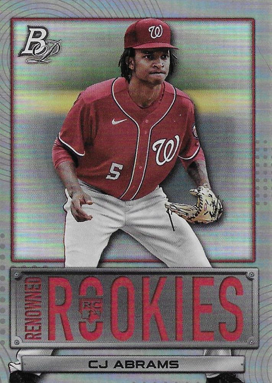 2022 Bowman Platinum Renowned Rookies CJ Abrams RC #RR-19 Washington Nationals