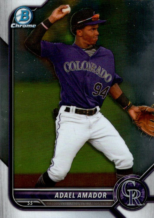 2022 Bowman Chrome Refractor Adael Amador BDC-59 Colorado Rockies