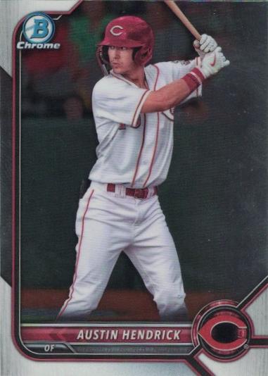 2022 Bowman Chrome Refractor Austin Hendrick BDC-61 Cincinnati Reds