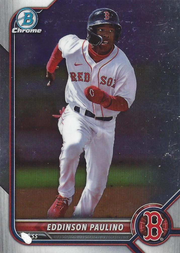 2022 Bowman Chrome Refractor Eddinson Paulino BDC-62 Boston Red Sox