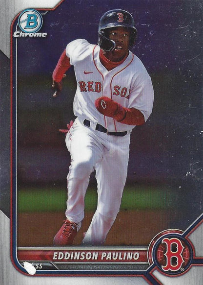 2022 Bowman Chrome Refractor Eddinson Paulino BDC-62 Boston Red Sox