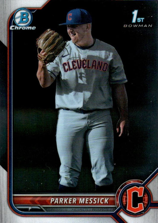 2022 Bowman Chrome Refractor Parker Messick BDC-71 Cleveland Guardians