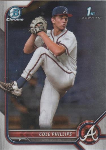 2022 Bowman Chrome Refractor Cole Phillips BDC-90 Atlanta Braves