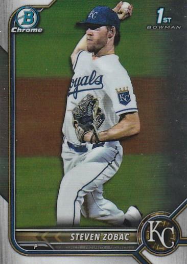 2022 Bowman Chrome Refractor Steven Zobac BDC-101 Kansas City Royals