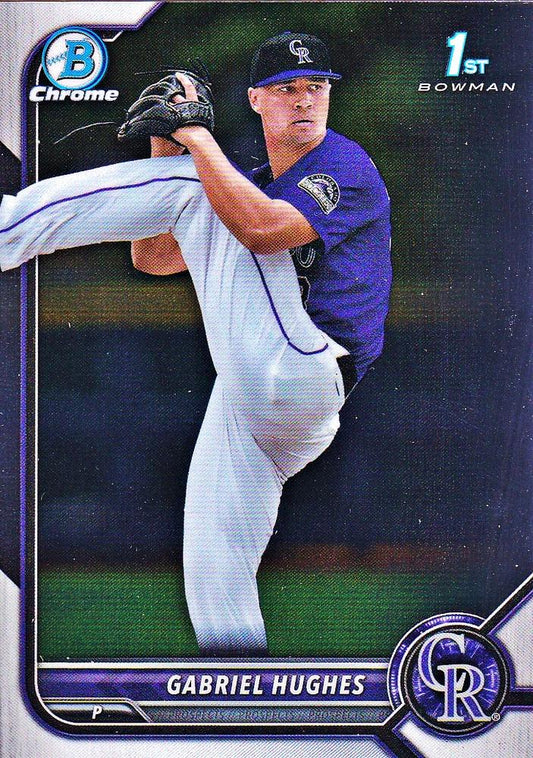 2022 Bowman Chrome Refractor Gabriel Hughes BDC-151 Colorado Rockies