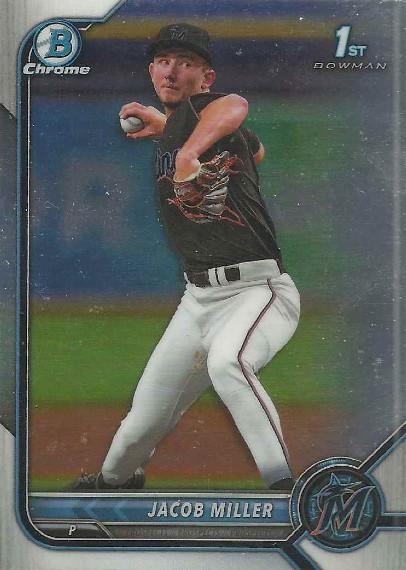 2022 Bowman Chrome Refractor Jacob Miller BDC-195 Miami Marlins