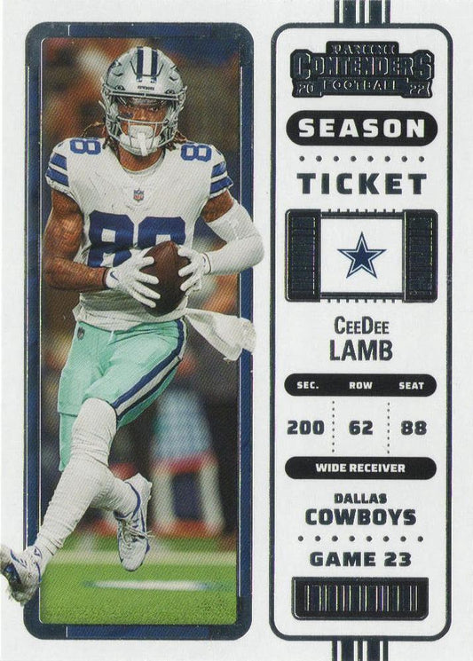 2022 Panini Contenders Season Ticket CeeDee Lamb # 29 Dallas Cowboys