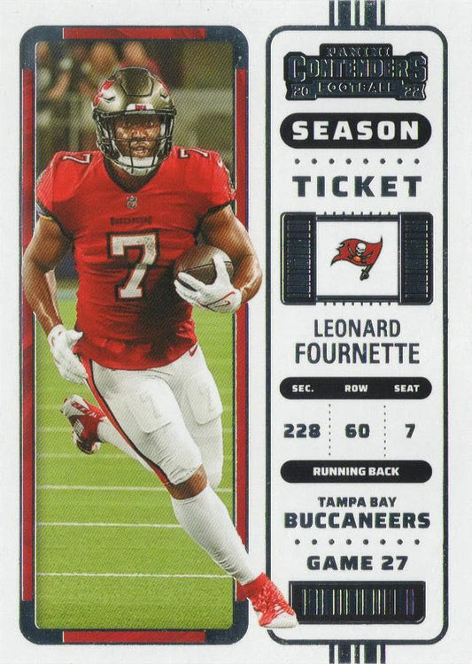2022 Panini Contenders Season Ticket Leonard Fournette # 95 Tampa Bay Buccaneers