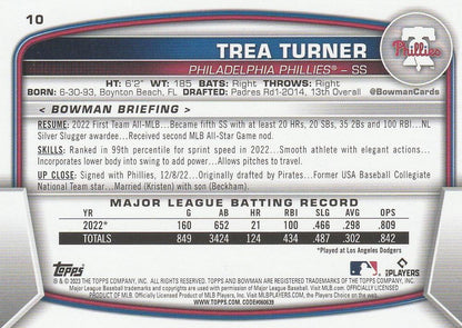 2023 Bowman Trea Turner #10 Philadelphia Phillies