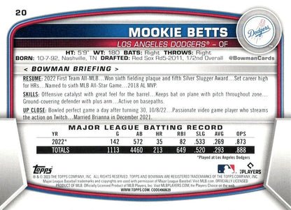2023 Bowman Mookie Betts #20 Los Angeles Dodgers